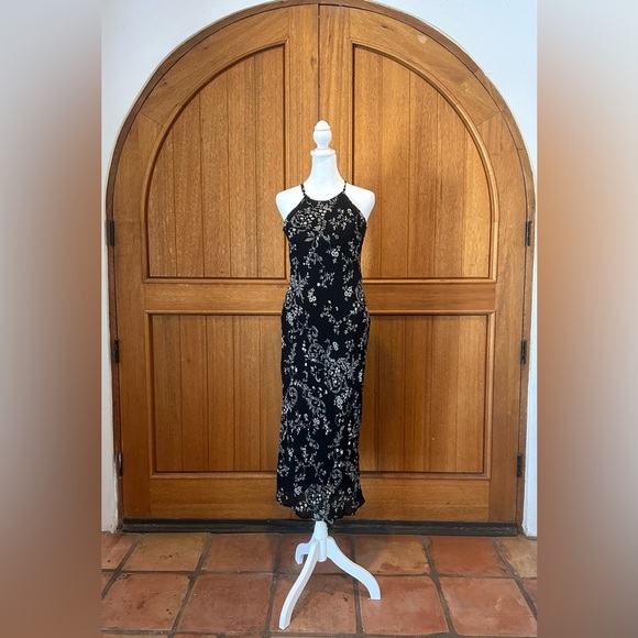 Compagnie International Express Vintage Floral Halter Maxi dress size 1/2 - Picture 1 of 5